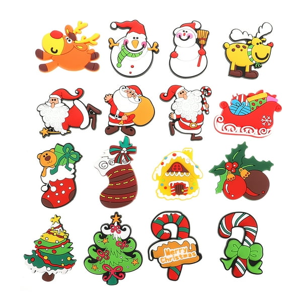 16pcs Dibujos animados Refrigerador Tema Magnético Tema Frigorífico Imanes PVC Frigorífico Pegatinas