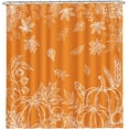 thumbnail image 5 of Fall Leaves Shower Curtain, Pumpkins Curtain for Bathroom, Orange Autumn Waterproof Bath Curtains with Hooks for Decorations 60"W x 72"L (Pack of 1), 5 of 6