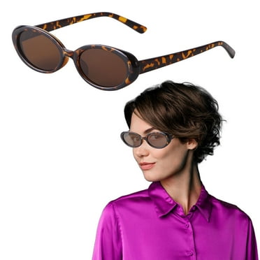 Retro Oval Sunglasses for Women Men Fashion Small Sun Glasses 90s Vintage Driving Shades Eyewear