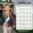 thumbnail image 2 of Xoenoiee Peacock Flower Print Girls Long Sleeve T-Shirt Toddler Pullover Comfort Soft Sweatshirts Crewneck Tee Tops with Ruffles Trim, Size 2-3 Years, 2 of 7