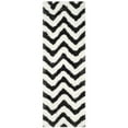 thumbnail image 3 of SAFAVIEH Barcelona Carmella Chevron Stripes Shag Runner Rug, Graphite/Ivory, 2'3" x 7', 3 of 6