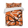 thumbnail image 2 of Orange Geometric Twin Size Down Alternative Comforter, Lightweight Comforter Quilt Bedding Set with Pillow Shams Black White Striped Abstract Lines Art All Seasons Bed Comforter Duvet Insert 68"x86", 2 of 7