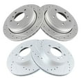 thumbnail image 2 of TRQ Front and Rear Performance Brake Rotors Set Premium G-Coated Cross Drilled & Slotted Fits Select 2001-2005 BMW 325xi, 2 of 8
