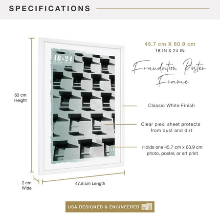 MCS Foundation 16x24 Poster Frame Traditional Brass, Vertical & Horizontal Wall Hanging Large Picture Frame for Photos, Posters & Art Prints (1-Pack)