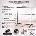 thumbnail image 3 of Rack perchero organizador para ropa de 150 cm:, 3 of 9