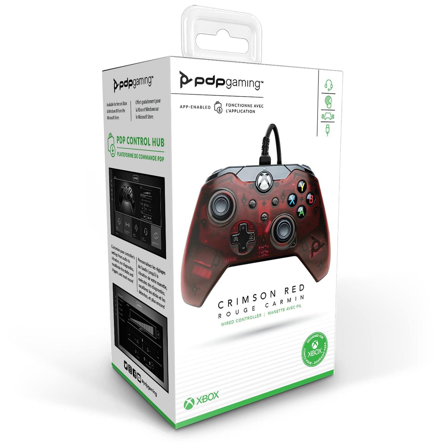 PDP Gaming Wired Controller: Crimson Red - Xbox Series X|S, Xbox One, Xbox, Windows 10, 049-012-NA-RD, Xbox Series X/S
