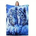 thumbnail image 4 of White Tiger Cubs Print Fleece Blanket Soft 280GSM Cozy Bedspread Suitable for All Season Use Durable Machine Washable Bed Covering with Cute Tiger Cub Design Multi Color ' Room Decor, 4 of 7