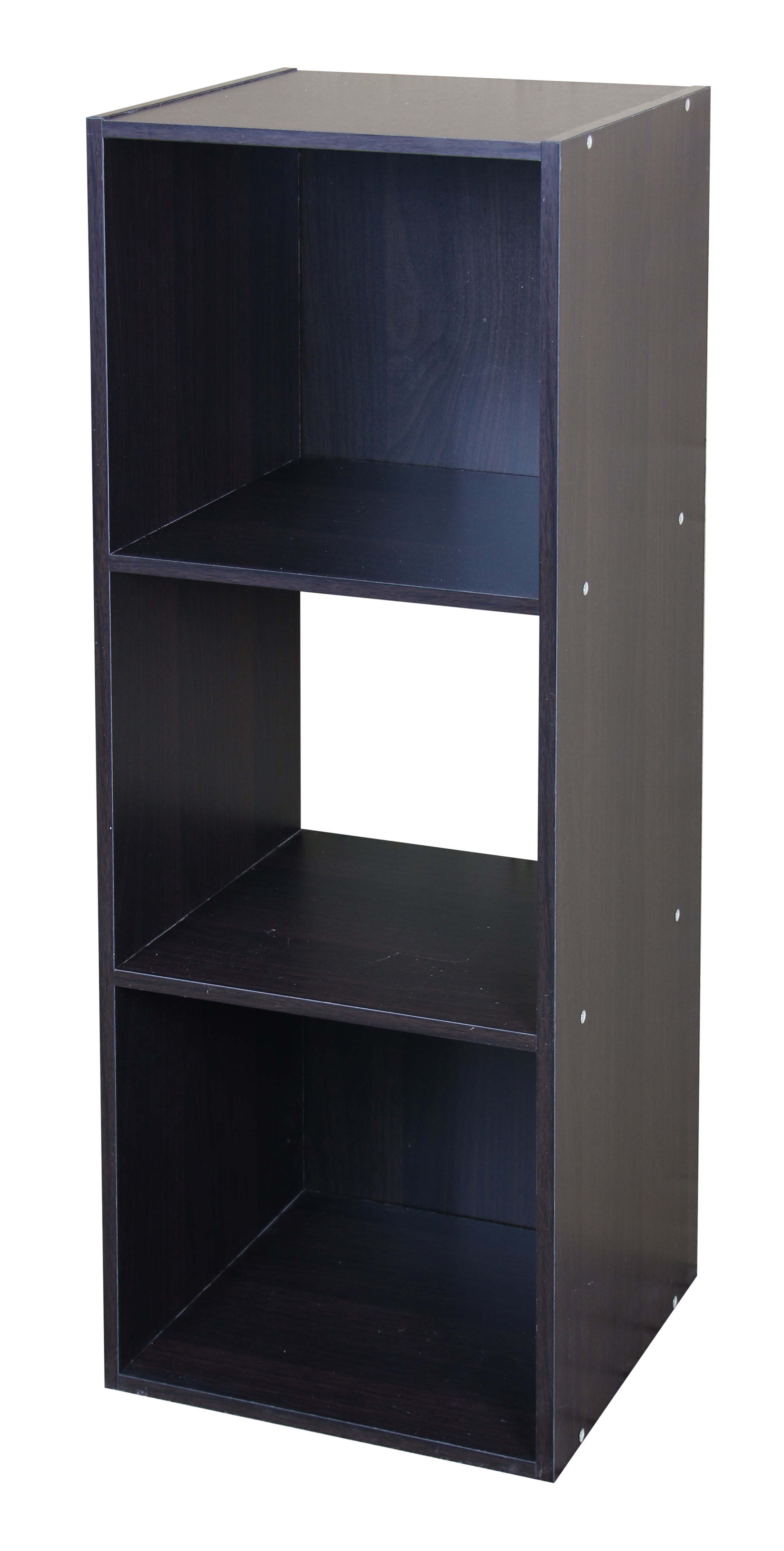 Stackable 3 Cube Modern Wood Organizer, Espresso