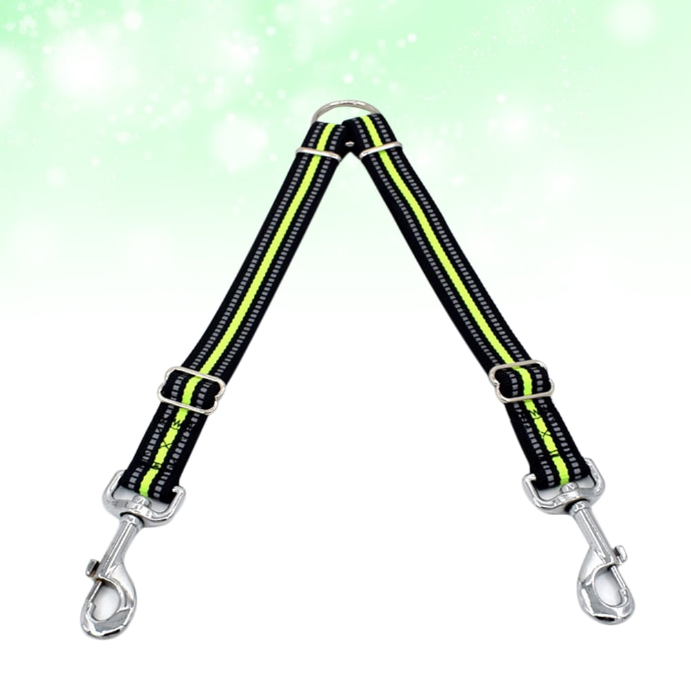 KAKOWELY Adjustable Green Pet Traction Strap with Reflective pe Double Head Design