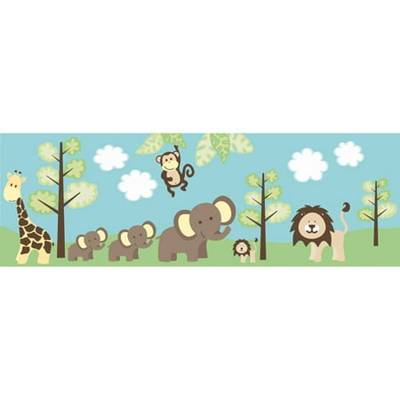 Brewster Home Fashions Jungle Friends Wallpaper Border
