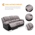thumbnail image 3 of Nathaniel Home Champion Manual Double Reclining Sofa, PU Leather Upholstered 3-Seat Couch, Tufted Recliner, Plush Scoop Seating, for Living Room Home Theater, Gray, 3 of 8