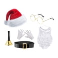 thumbnail image 3 of Accesorio de disfraz de Papá Noel navideño para carnavales, suministros para fiestas de cosplay Juego de 6 piezas, 3 of 9
