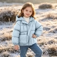thumbnail image 5 of Lmnyox Puffer Jackets for Girls Solid Color Long Sleeve Windproof Hooded Coats Winter Warm Outwears with Pockets, 5 of 9