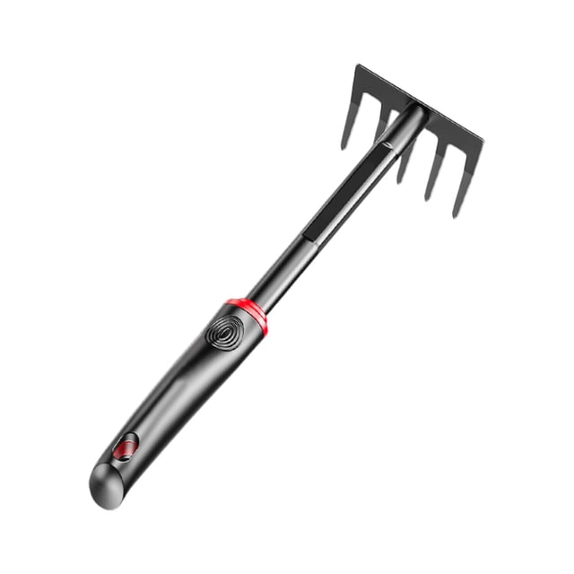 5-Tine Garden Rake Quenched Steel Handle For Weeding Soil Cultivation Planting Flower Bed Yard Tool