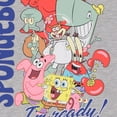 thumbnail image 5 of SpongeBob SquarePants Ladies Fashion Shirt Curved Hem Tee Heather Grey, Medium, 5 of 7