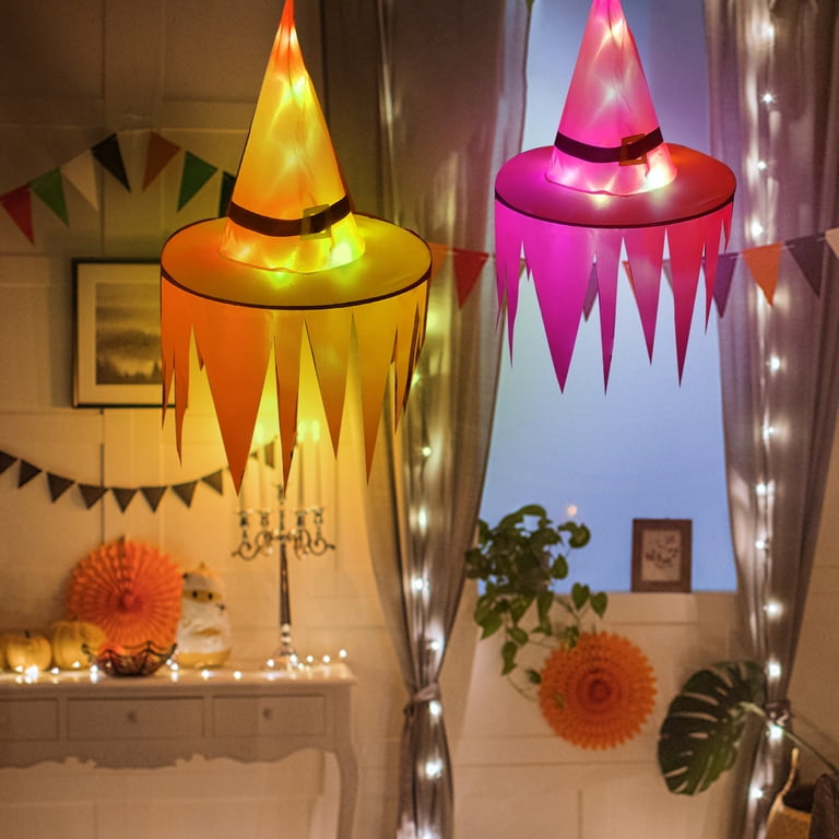 WKSCLPAI Halloween Light-up Headbands Glowing Witch Hat Set  display picture 3