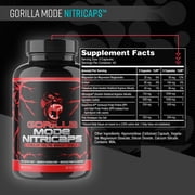 Gorilla Mode Nitricaps, Stimulant-Free Pre-Workout Capsules, 120 Capsules