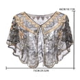 thumbnail image 3 of Sparkling Beaded Evening Shawl reathable Shoulder for Women Floral Lace-Trim Wrap for Weddings Galas & Special Occasions, 3 of 8