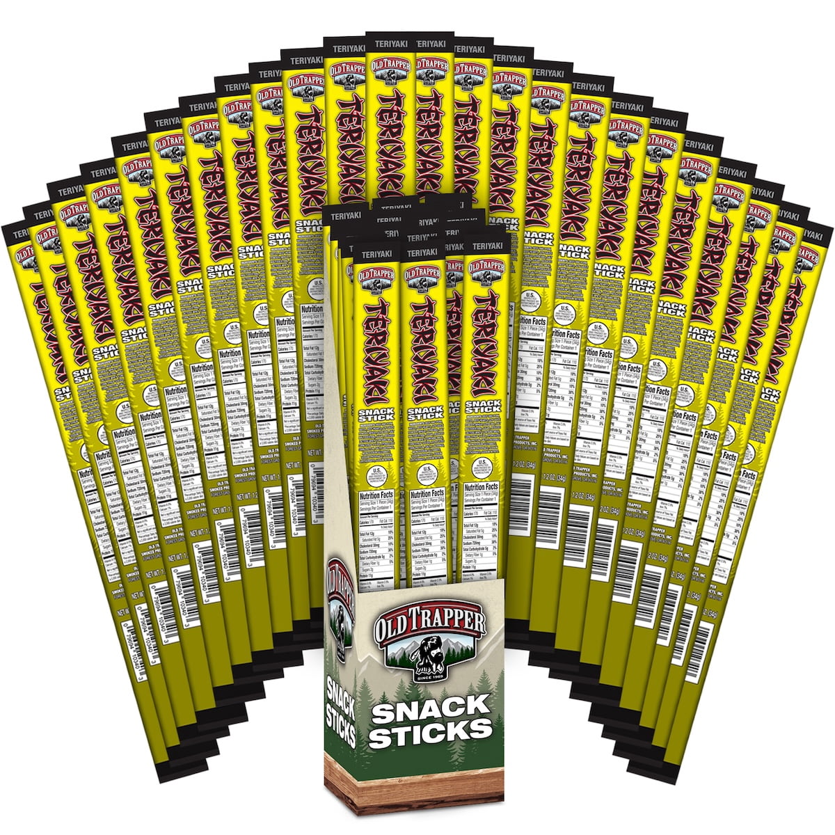 Old Trapper Teriyaki Beef Stick 1.75 oz Shrink Wrapped