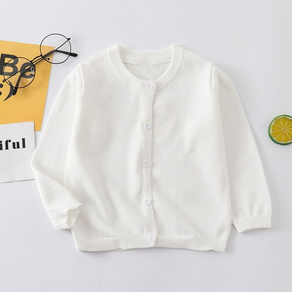 XXYYZZ Boy Girl School Uniform Cardigan Sweater Baby Basic Button Knit Tops