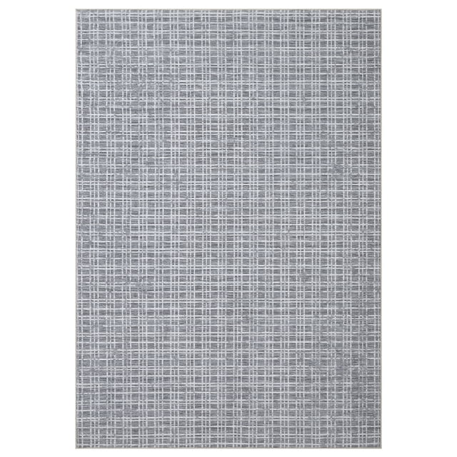 Modern Geometric Buffalo Plaid Area Rug for Living Room, Bedroom, Office - Non-Slip, Washable, Low Pile, Wool Blend dark 9ft*12ft (Dark Grey)