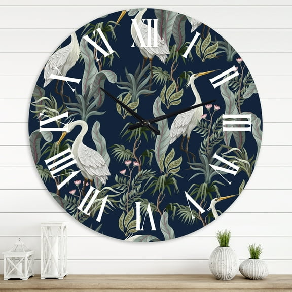 Designart 'Chinoiserie With Birds And Peonies Vii' Traditional Wall Clock