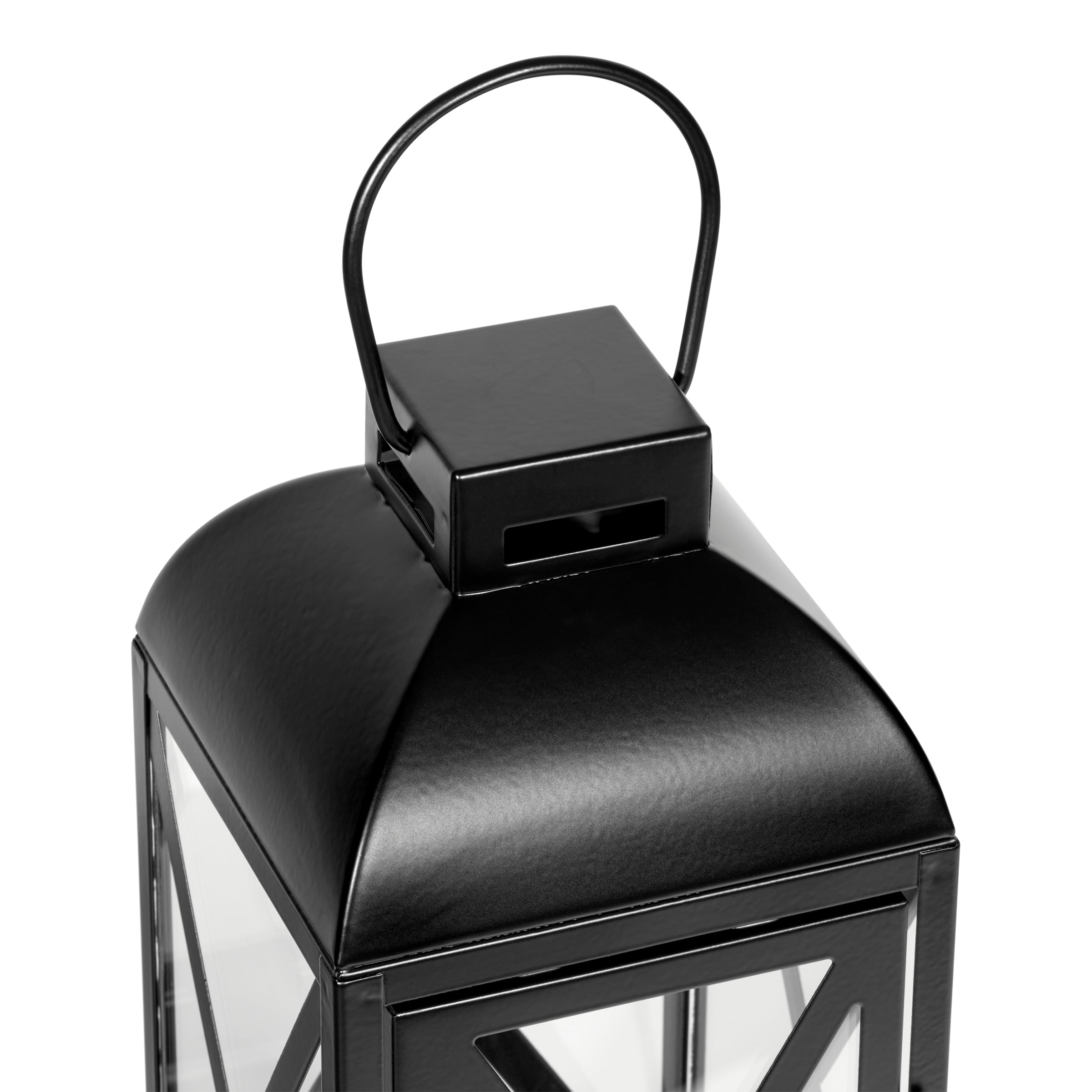 (2 pack) Mainstays Decorative Black Metal Pillar Candleholder Lantern, 10", Small