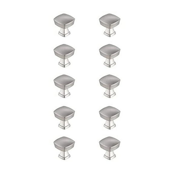 Elegant Decor Irvin 1.3" Brushed Nickel Square Knob Multipack (Set of 10)