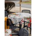 thumbnail image 4 of Outdoor Tablecloth with Umbrella Hole and Zipper, Merry Christmas Square Table Cloth 60x60 Inch Waterproof Tablecloth, Poinsettia Xmas Tree Snowflake Winter Picnic Table Cover for Patio Camping, 4 of 7