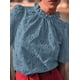 thumbnail image 5 of Blusa PRETTYGARDEN de verano con ojales bordados en azul gris para mujer, 5 of 7