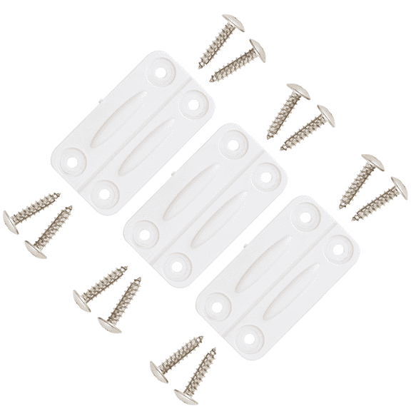 NeverBreak Parts Igloo Cooler Replacement Hinges — 3 Pack White with 12 SS Screws, Fits 25–165 Qt