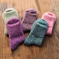 thumbnail image 3 of Winter Warm Knitted Fun Socks For Women Breathable Soft Colourful Wool SocksPink, 3 of 5