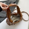 thumbnail image 4 of Bolso Mano para Mujer Hombro Con Tachuelas PU Correa Ajustable Hobo Elegante, 4 of 9