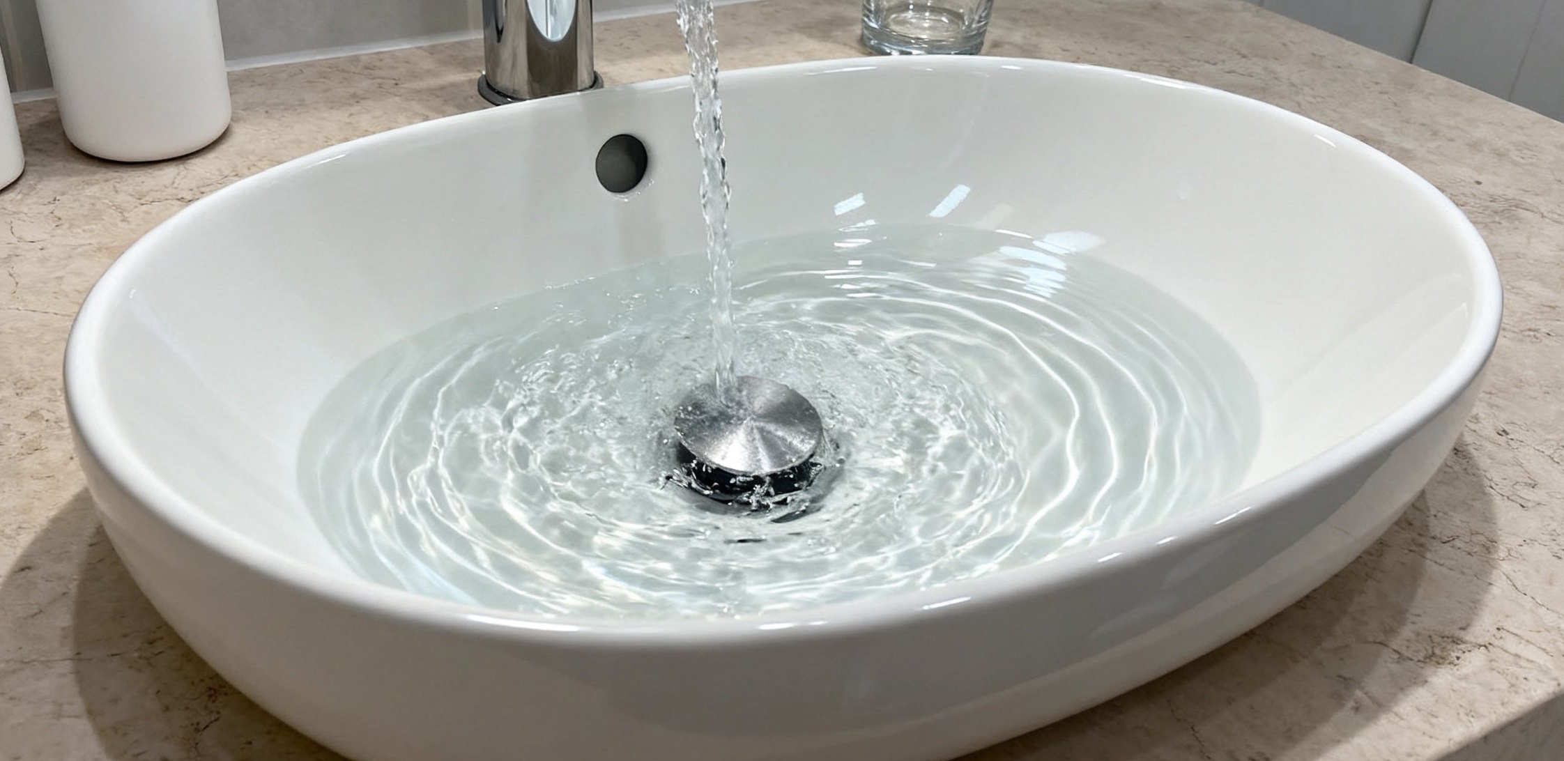 Mainstays Push Pop-Up Drain with Overflow in Satin Nickel