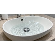 Mainstays Push Pop-Up Drain with Overflow in Satin Nickel