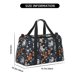 thumbnail image 3 of Fotbe Cute ghost in the flowers Bolsa de Viaje con Estampado, Bolsa de Fin de Semana para Mujer con Compartimento para Zapatos, Bolsa de Gimnasio con Bolsillo Húmedo, 3 of 7