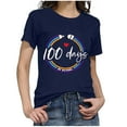 thumbnail image 5 of IROINNID Women's Casual Fashion T-shirt Short Sleeve Round Neck Happy 100th Day Of School Printed Tops, 5 of 7