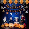 thumbnail image 2 of Decoraciones para fiestas de Halloween YONGSHENG Juego de globos con alfabeto de murciélago negro y cabeza de calabaza espeluznante, 2 of 3