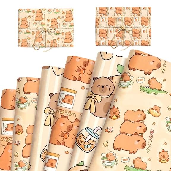 Healing Daily Cute Animal Printed Wrapping Paper 3 Style Pack DIY Crafts Gift Wrapping Birthday Celebrations And Party Decorations