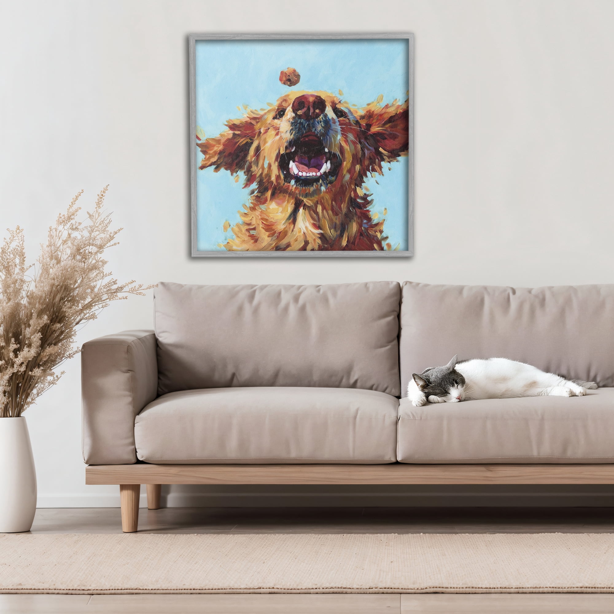 Stupell Industries Treato Loyal Dog Gray Framed Giclee Art, design by Studio Bautista