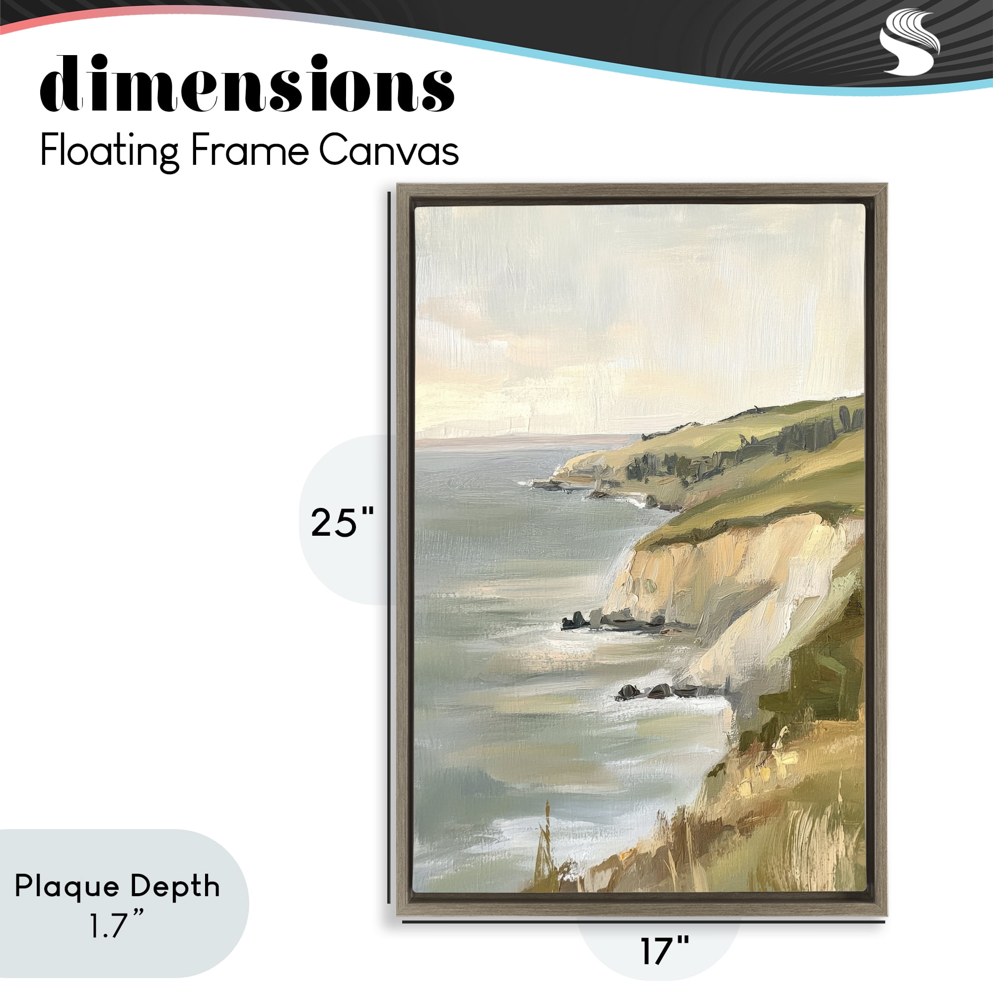 Stupell Industries Cliffs Off The Sea Brown Framed Floater Canvas Wall Art, design by Petal Prints Design