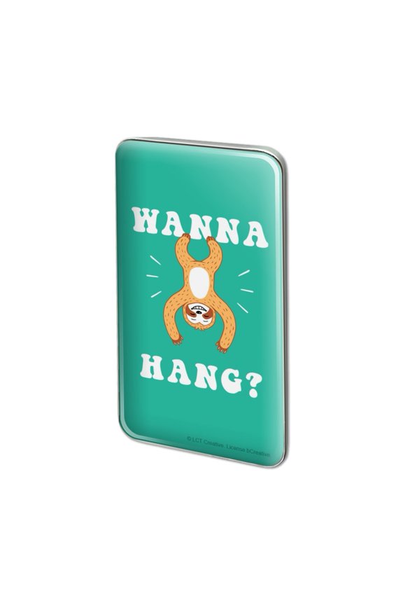 Wanna Hang Want Sloth Funny Humor Metal Rectangle Lapel Hat Pin Tie Tack Pinback
