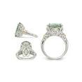 thumbnail image 2 of 2.00 Carat (Ctw) Oval-Cut Green Quartz Ring in Sterling Silver with 14k Accent, 2 of 5