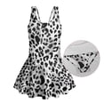 thumbnail image 6 of FUIALDOLG Little Girls Grey Leopard Swimwear Girl's One Piece Swimsuit with Skirt Sleeveless A-line Swim Dress Comfort Toddler Wide Strap SwimsuitsTeens Beach Outfits for Pool Party 3-4Y, 6 of 7