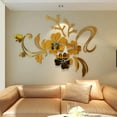 thumbnail image 6 of Girlsshop 3D Mirror Flower Art Removable Wall Sticker Acrylic Mural Decal Home Room Decor,Gold, 6 of 9