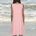 thumbnail image 4 of CALAFEBILA Womens Summer Dresses Solid Color Sleeveless Sun Dresses for Women Casual Crew Neck Knee Length Beach Mini Tank Dresses, 4 of 5
