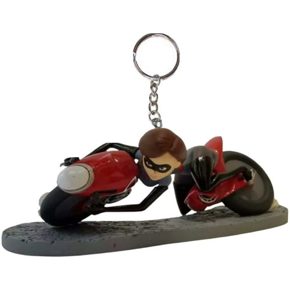 Mr Incredible Elastigirl PVC Key Ring Keychain Figure Ornament Figurine Charm 4”