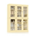 thumbnail image 4 of 100% Solid Wood 48.5" Pantry China Cabinet with Clear Glass Doors and Adjustable Shelves, 4 of 6