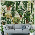 thumbnail image 4 of PRATYUS  Cactus Tapestry Tropical Desert Succulent Plants on Wood Shelf Wall Hanging Blanket Watercolor Botanical Tapestries for Bedroom Living Room Dorm Decor 50x40inch, 4 of 6