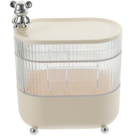 WEAVILUX Rotating Storage Organizer Cosmetics Organiser Beige Plastic 1Pack